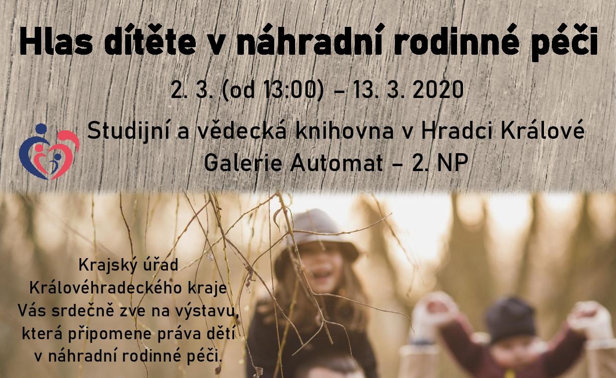 Dnes začíná výstava Hlas dítěte v náhradní rodinné péči