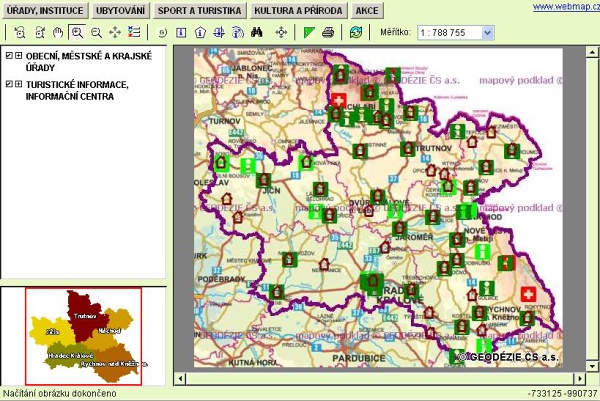 Mapa Královéhradeckého kraje