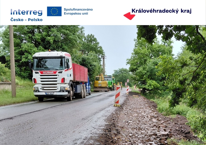 oprava silnice broumov interreg