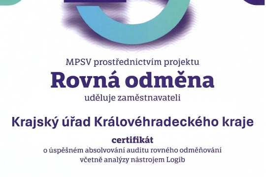certifikát Rovné příležitosti