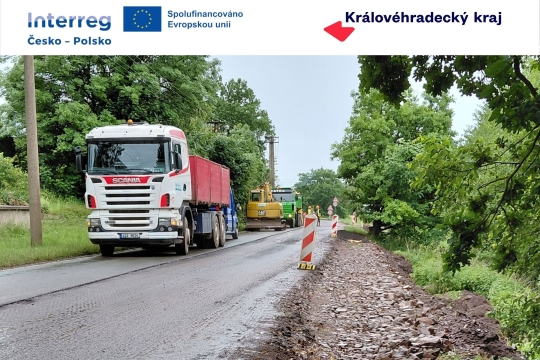 oprava silnice broumov interreg