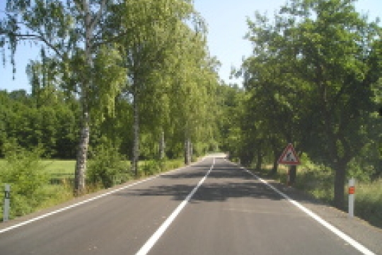 silnice Borohrádek – Čermná nad Orlicí - foto z již hotového úseku - 2. etapa