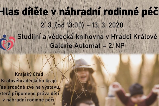 Dnes začíná výstava Hlas dítěte v náhradní rodinné péči