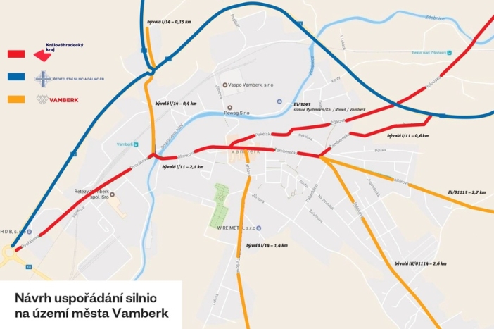 Ve Vamberku došlo k významné a léta projednávané změně v uspořádání silnic