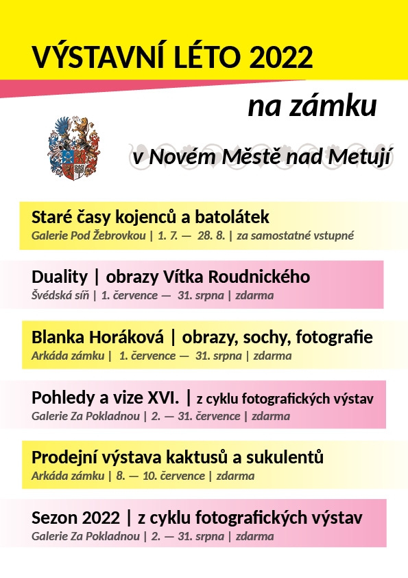 Novoměstský zámek hostí během prázdnin několik výstav i speciální prohlídky