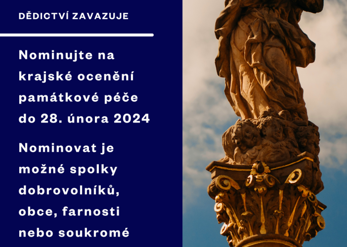 Kraj opět ocení dobrovolníky pečující o zachování památek v regionu