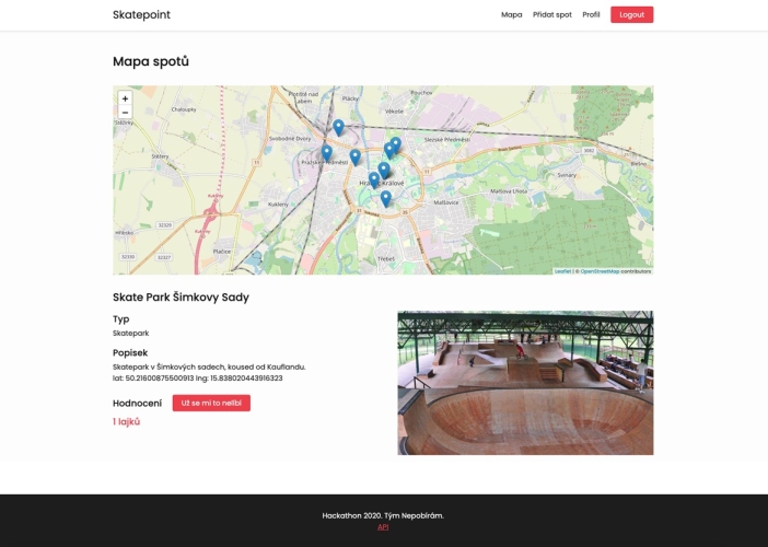 Open Data Hackathon 2020: Vítězná aplikace mapuje skatespoty